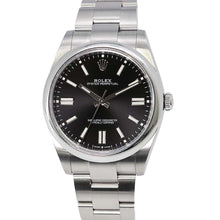 将图像加载到图库查看器中，ROLEX Oyster Perpetual W41mm Stainless Steel Black Dial 124300
