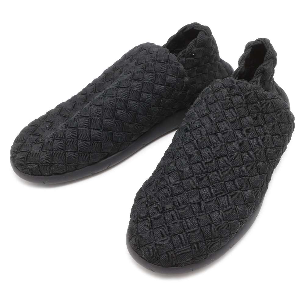 Bottega Veneta INTRECCIATO Fabric Slip-ons Black 651271 Fabric Rubber Size 41