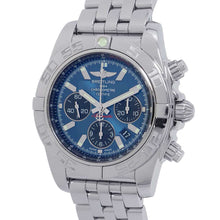 将图像加载到图库查看器中，BREITLING Chronomat 44 W44mm Stainless Steel Black Eye Blue Dial A011C89PA
