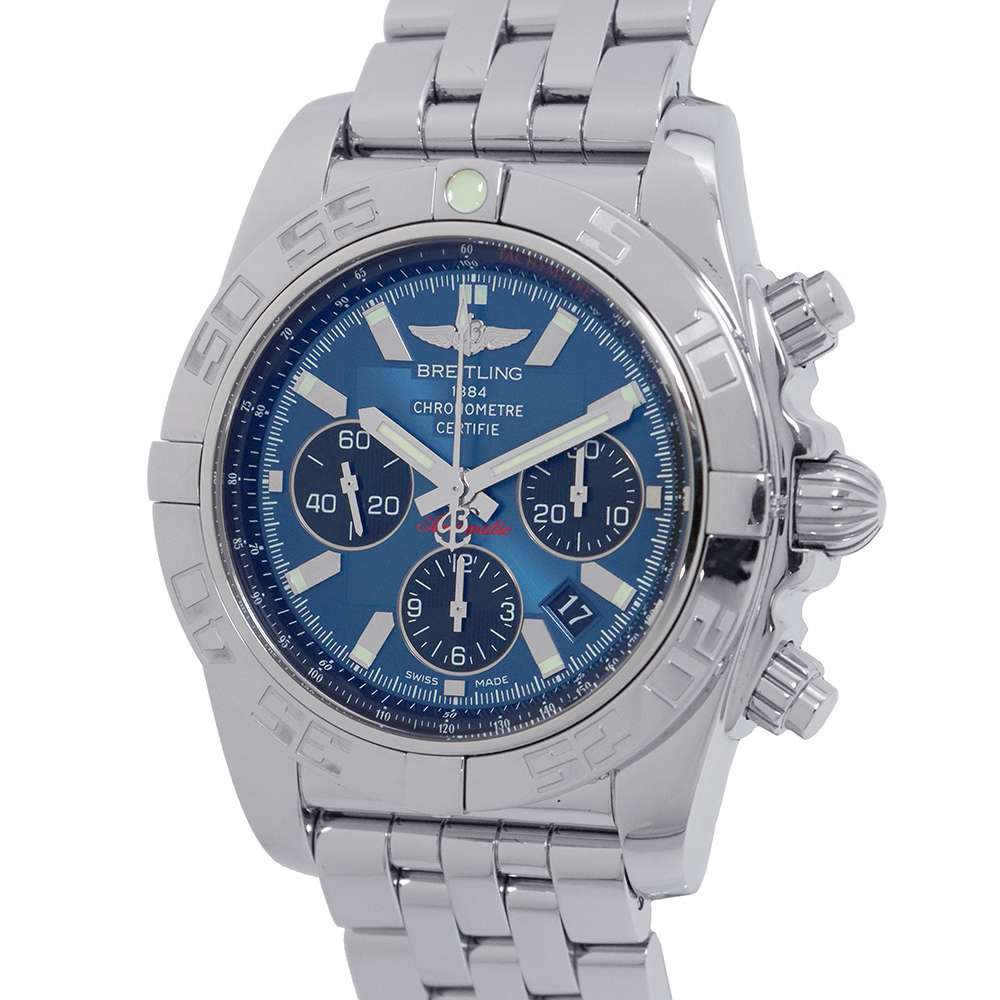 BREITLING Chronomat 44 W44mm Stainless Steel Black Eye Blue DialA011C89PA