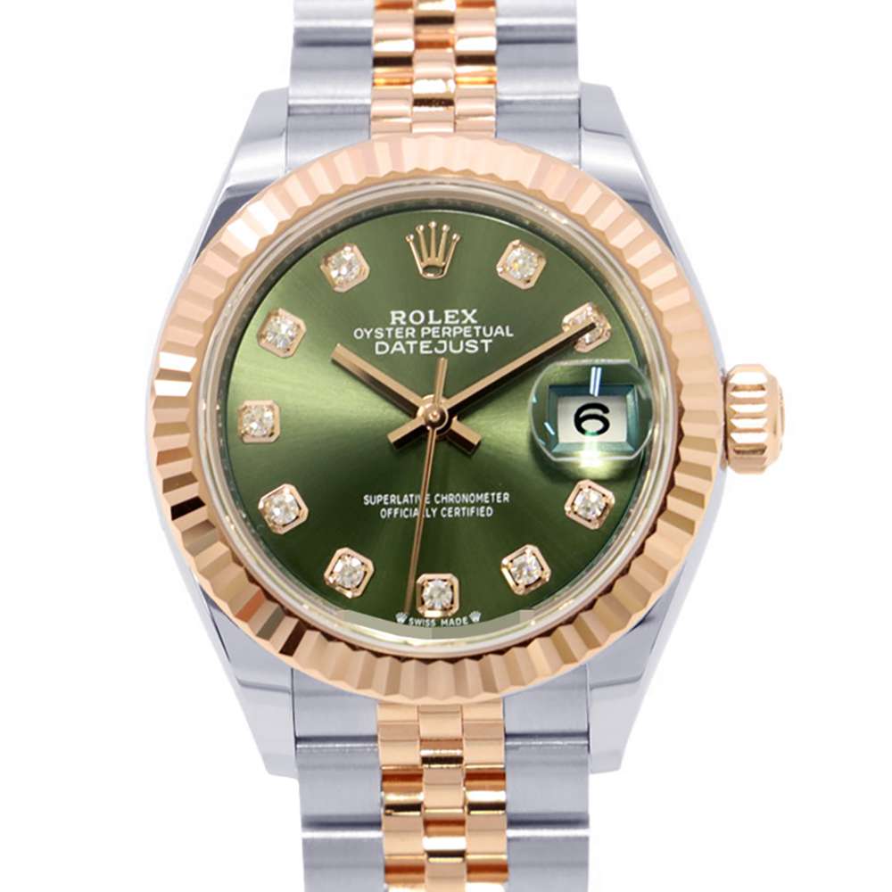 ROLEX Lady-Datejust W28mm Stainless Steel K18PG Olive Green /10PD Dial 279171G