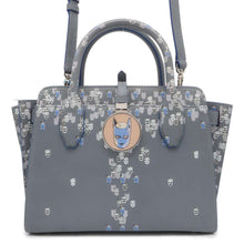 将图像加载到图库查看器中，BVLGARI Alba JoJo&#39;s Bizarre Adventure Collaboration Killer Queen Handbag Japan Limited Edition Gray/Blue Leather Size Small
