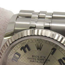 将图像加载到图库查看器中，ROLEX Datejust W36mm Stainless Steel K18WG Silver Decoration/Blue Arabia Dial 116234
