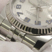 将图像加载到图库查看器中，ROLEX Datejust W36mm Stainless Steel K18WG Silver Decoration/Blue Arabia Dial 116234
