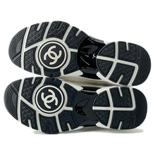 将图像加载到图库查看器中，CHANEL Sneakers White/Black G38299 Mesh Suede Leather Size 36
