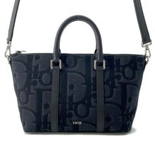 将图像加载到图库查看器中，Dior Oblique Weekender Black 1ESPO322YXL_H03E Canvas Leather Size 25
