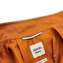 Load image into Gallery viewer, HERMES Soutien Collar Coat Size 34 Brown Cotton100%
