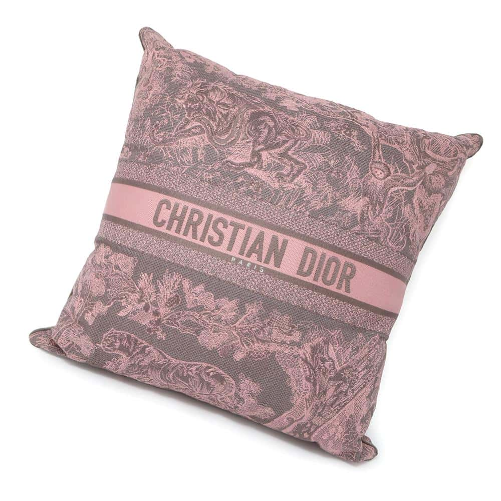 Dior Square Toile de Jouy Cushion PinkHYP02PPO1U Polyester 70% Cotton 25% Polyethylene 5%