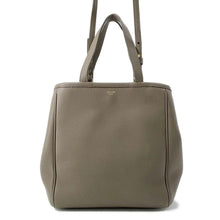 将图像加载到图库查看器中，CELINE Fold Cabas Tote Bag Greige 194073CR7 Leather Size Small
