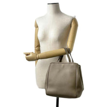 Load image into Gallery viewer, CELINE Fold Cabas Tote Bag Greige 194073CR7 Leather Size Small
