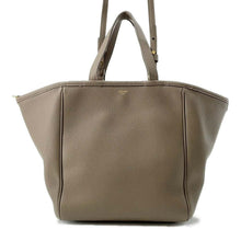 将图像加载到图库查看器中，CELINE Fold Cabas Tote Bag Greige 194073CR7 Leather Size Small
