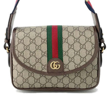 将图像加载到图库查看器中，GUCCI Ophidia GG Shoulder Bag Beige/Brown 722117 PVC Leather Size Small
