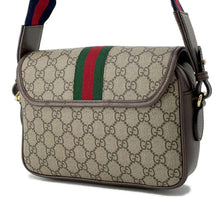 将图像加载到图库查看器中，GUCCI Ophidia GG Shoulder Bag Beige/Brown 722117 PVC Leather Size Small
