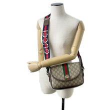 将图像加载到图库查看器中，GUCCI Ophidia GG Shoulder Bag Beige/Brown 722117 PVC Leather Size Small
