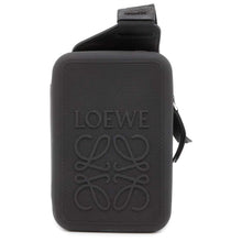 将图像加载到图库查看器中，LOEWE Molded Sling Crossbody Bag Black B987W42X02 Rubber Leather
