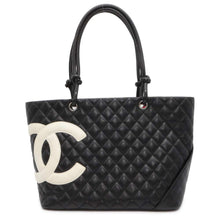 Load image into Gallery viewer, CHANEL Cambon line Tote Bag Black A25169 Leather Size Large
