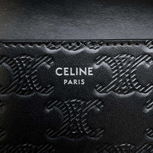 将图像加载到图库查看器中，CELINE Triomphe Horizontal Sleeve Shoulder Bag Black 10K773FQD Leather
