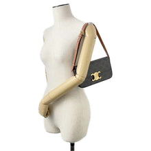 Load image into Gallery viewer, CELINE Triomphe Claude One Shoulder Bag Tan 194142CUZ PVC Coated Canvas Leather
