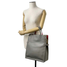 将图像加载到图库查看器中，FENDI Flip 2WAY Shoulder Bag Gray/Beige/Red 8BT303 Calf Leather Size Large
