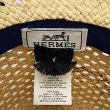 将图像加载到图库查看器中，HERMES Adele Hut Size 58 Beige/Navy Straw
