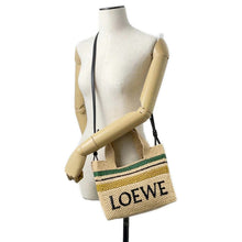 将图像加载到图库查看器中，LOEWE Font 2way Tote Bag Beige/Black A685B59X02 Raffia Leather
