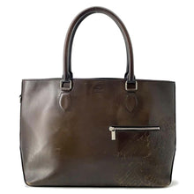 将图像加载到图库查看器中，Berluti Calligraphy Tote Bag Brown Leather
