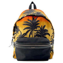 将图像加载到图库查看器中，SAINT LAURENT PARIS Sunset Palm Tree Backpack Orange/Black 326865 Canvas
