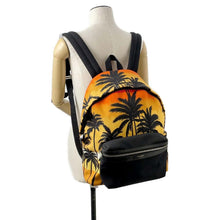 将图像加载到图库查看器中，SAINT LAURENT PARIS Sunset Palm Tree Backpack Orange/Black 326865 Canvas
