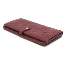 将图像加载到图库查看器中，Bottega Veneta INTRECCIATO Bi-fold Long Wallet Red 608072 Leather
