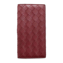 将图像加载到图库查看器中，Bottega Veneta INTRECCIATO Bi-fold Long Wallet Red 608072 Leather
