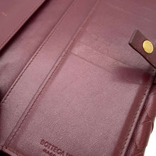 将图像加载到图库查看器中，Bottega Veneta INTRECCIATO Bi-fold Long Wallet Red 608072 Leather
