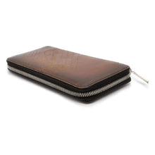 将图像加载到图库查看器中，Berluti Calligraphy Round Zip Long Wallet Brown Leather
