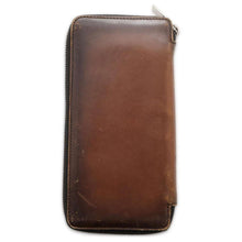 将图像加载到图库查看器中，Berluti Calligraphy Round Zip Long Wallet Brown Leather
