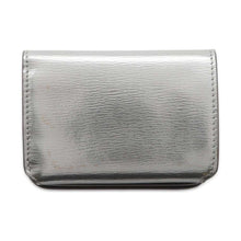 Load image into Gallery viewer, BALENCIAGA BB Logo Compact Wallet Silver 601387 Leather
