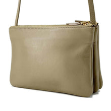 将图像加载到图库查看器中，CELINE Trio Shoulder Bag Beige 165113 Leather Size Small
