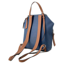 将图像加载到图库查看器中，LOEWE Goya Backpack Blue/Brown 307.12UU15 Leather
