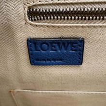 将图像加载到图库查看器中，LOEWE Goya Backpack Blue/Brown 307.12UU15 Leather
