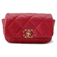 将图像加载到图库查看器中，CHANEL CHANEL19 Belt Bag Red AS1163 Lambskin
