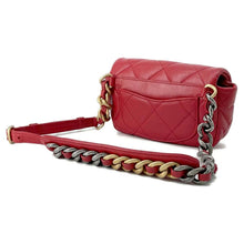 将图像加载到图库查看器中，CHANEL CHANEL19 Belt Bag Red AS1163 Lambskin
