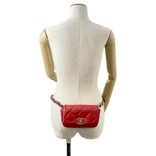 将图像加载到图库查看器中，CHANEL CHANEL19 Belt Bag Red AS1163 Lambskin
