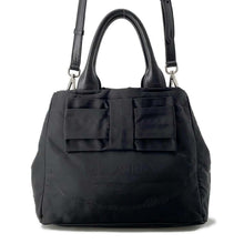 将图像加载到图库查看器中，PRADA Ribbon 2WAY Tote Bag Black1BG027 Nylon
