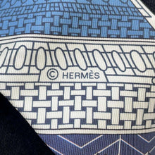 将图像加载到图库查看器中，HERMES Twilly OBJETS DE CURIOSITE Marine/Cobalt/Blanc Silk100%
