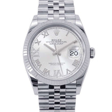 将图像加载到图库查看器中，ROLEX Datejust W36mm Stainless Steel K18WG Silver Dial 126234
