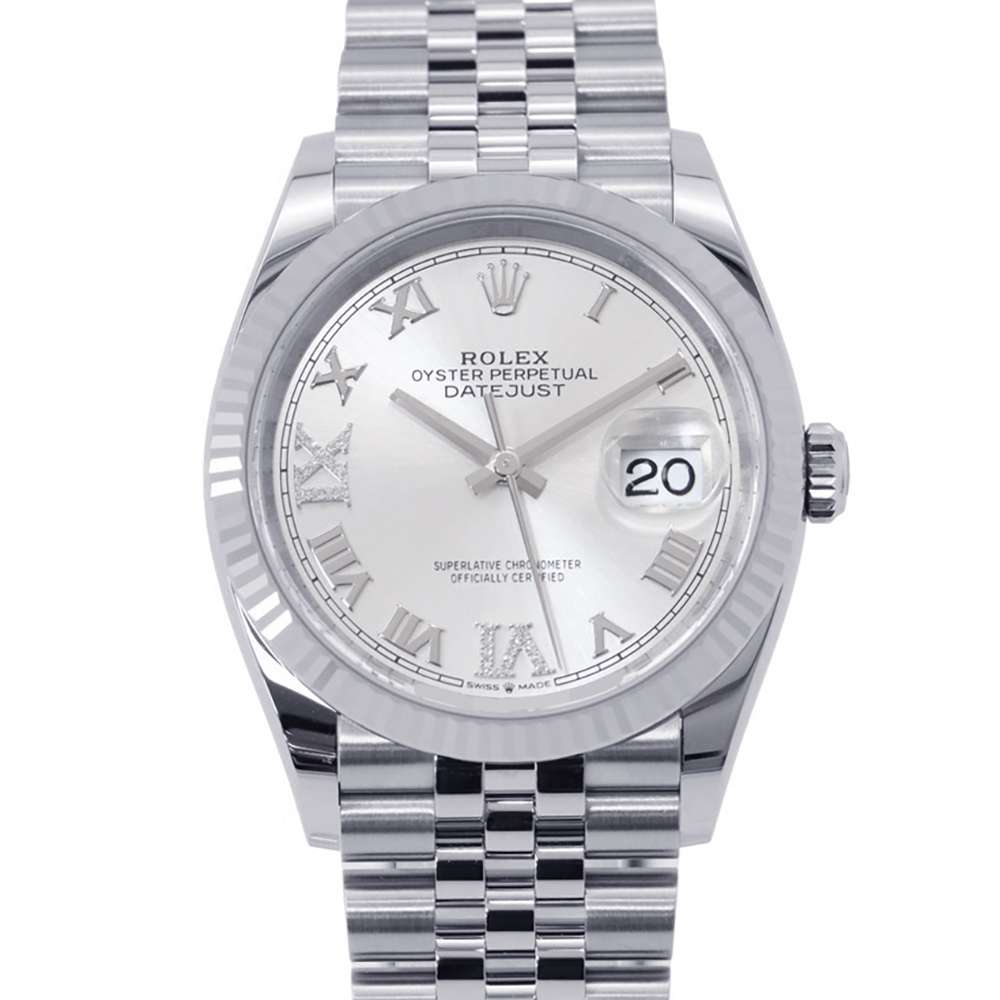 ROLEX Datejust W36mm Stainless Steel K18WG Silver Dial 126234