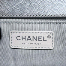 Load image into Gallery viewer, CHANEL Boy Chanel Chevron ChainShoulder Bag Silver A67086 Caviar Leather Size 25
