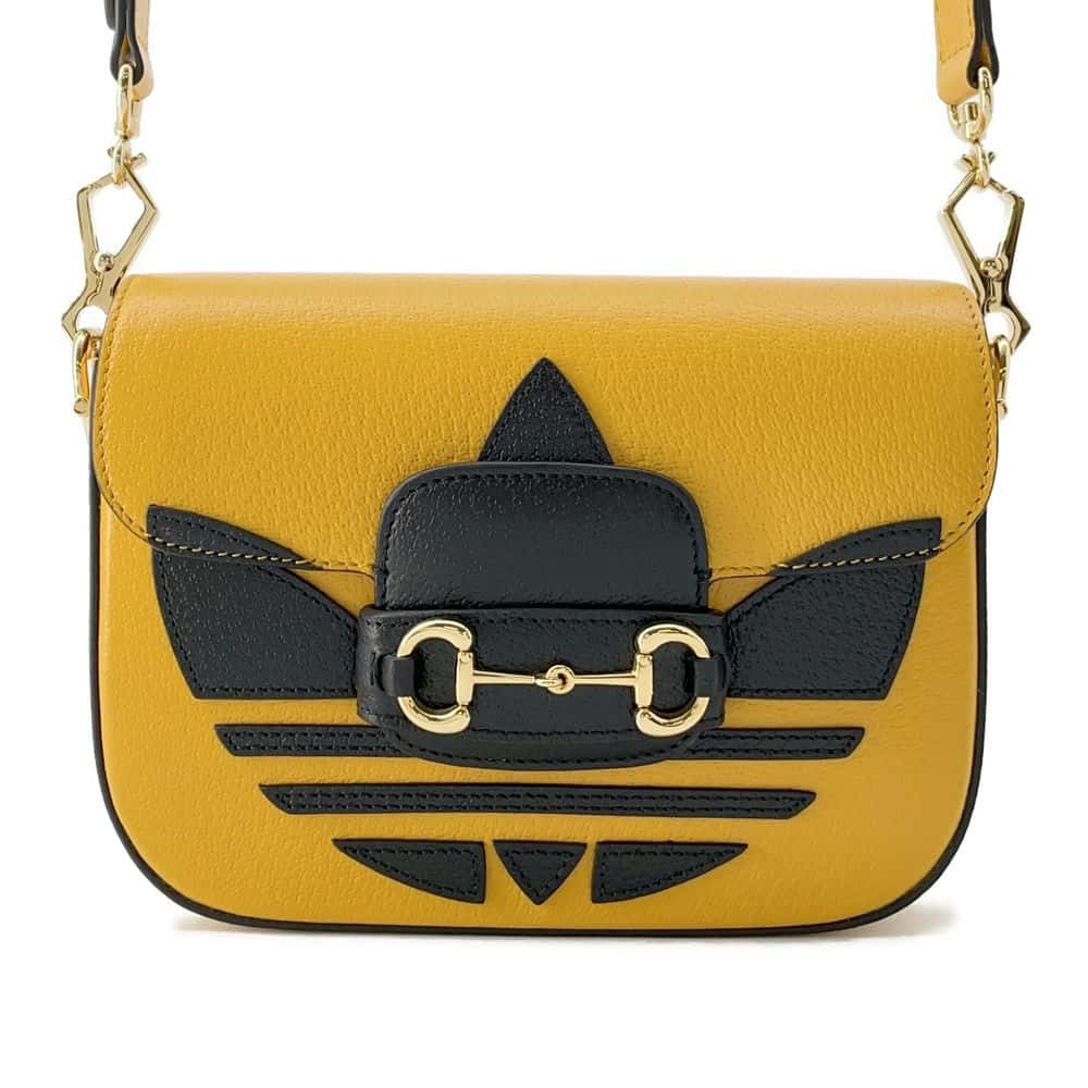 GUCCI Adidas Horsebit1955 Yellow/Black 658574 Leather