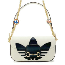 Load image into Gallery viewer, GUCCI Adidas Horsebit1955 White/Black 722009 Leather Size Small
