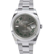 将图像加载到图库查看器中，ROLEX Datejust W41mm Stainless Steel Slate Dial 126300
