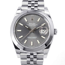 将图像加载到图库查看器中，ROLEX Datejust W41mm Stainless Steel Slate Dial 126300
