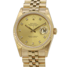 将图像加载到图库查看器中，ROLEX Datejust W36mm 18K Yellow Gold Champagne Gold/10PD Dial 16238G
